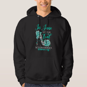 In June We Wear Teal Butterfly Scleroderma Awarene Hoodie
