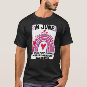 In June Wear Purple And Red Migraine And Headache T-Shirt