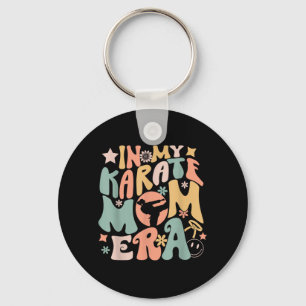 in Karate Mom Era Groovy Funny Martial Arts Sport Keychain
