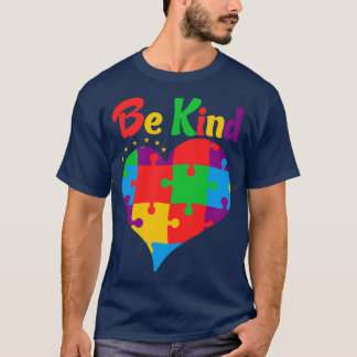 In Kind Autism Puzzle Pieces Awareness Day Support T-Shirt