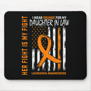 In Law Leukaemia Cancer Awareness American Flag  Mouse Pad