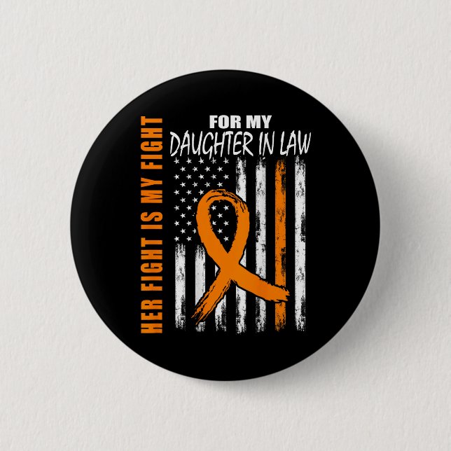 In Law Multiple Sclerosis Awareness Ms Flag On Bac 2 Inch Round Button (Front)