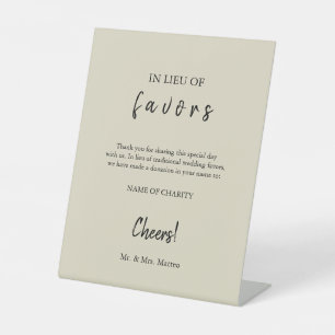 In Lieu Favours Eco-Friendly Charity Wedding Sign