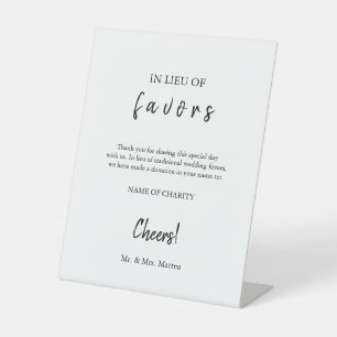 In Lieu Favours Eco-Friendly Charity Wedding Sign