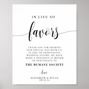 In Lieu Of Favors Wedding Reception Poster