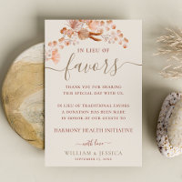 In Lieu of Favours Bohemian Wedding Donation