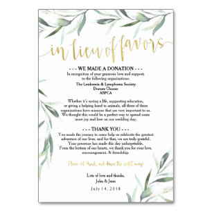 In Lieu of Favours for Jenn Table Number