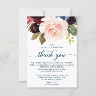In Lieu of Favours Thank You Place Card