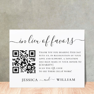 In Lieu of Favours With QR Code For Wedding Charit