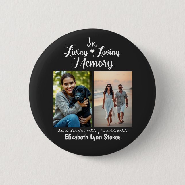 In Living and Loving Memory 2 Inch Round Button (Front)