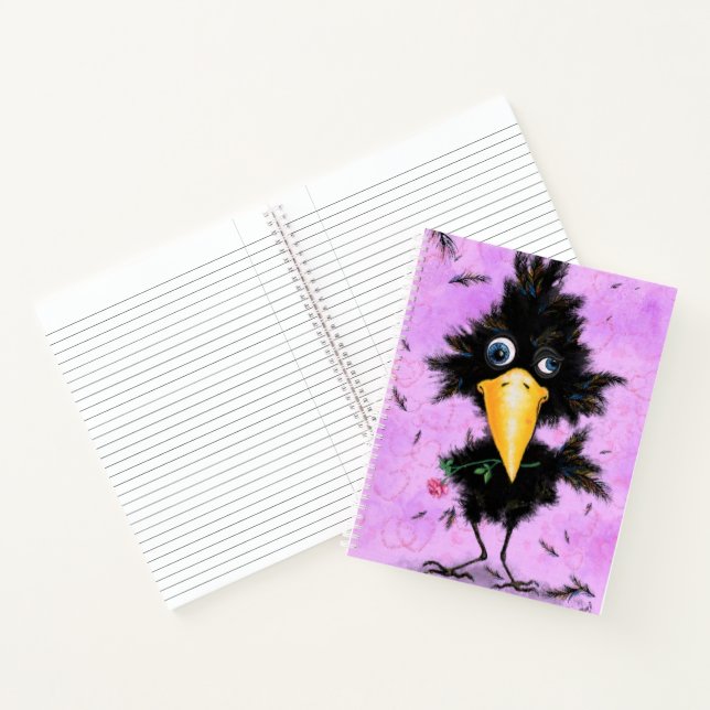 In Love Crow - Funny - Add Your Picture /Text/Name Notebook (Inside)