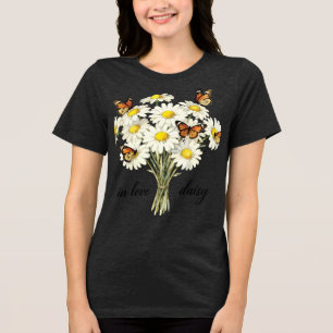 In Love Daisy Bouquet T-Shirt – Vintage Butterfly Tri-Blend Shirt