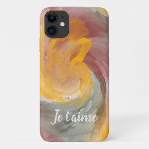 In Love French Autumn Watercolor Paint Swirls iPhone 11 Case