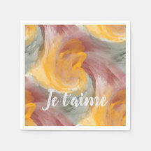 In Love French Autumn Watercolor Paint Swirls