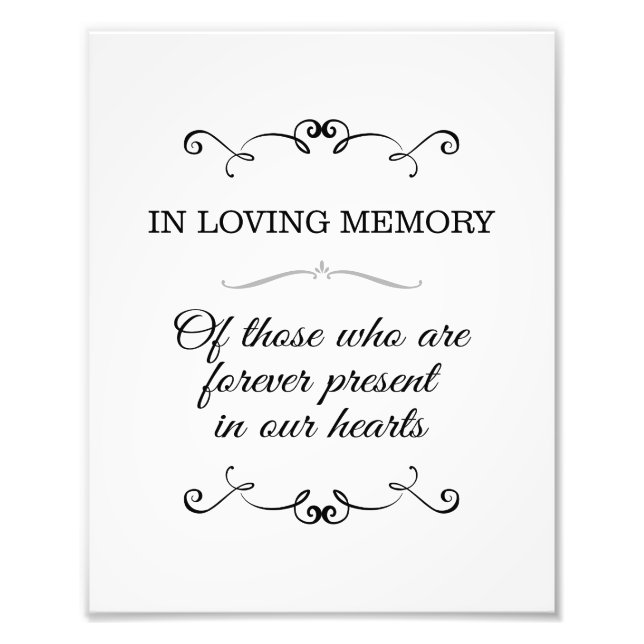 In Love Memory Mariage Signer Photo Imprimer (Devant)