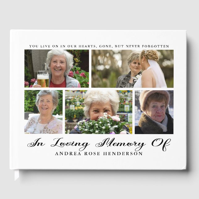 In Love Memory Photo Collage Funéraire Livre d'or (Recto)