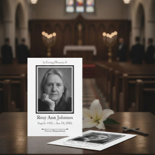 In Love Memory Photo Funeral Invitation
