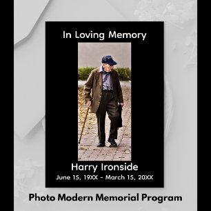 In Love Memory Photo MODERN Memorial Programme