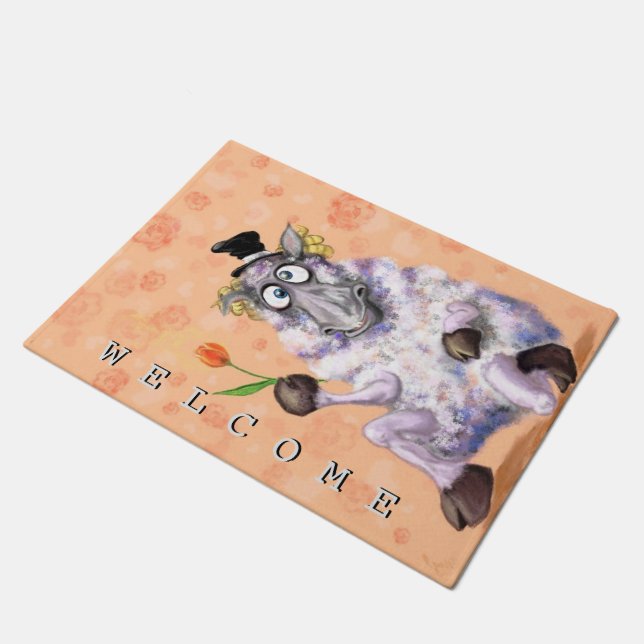 In Love Ram - Welcome - Romantic Doormat (Angled)