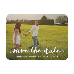 In Love Script Overlay   Save the Date Magnet