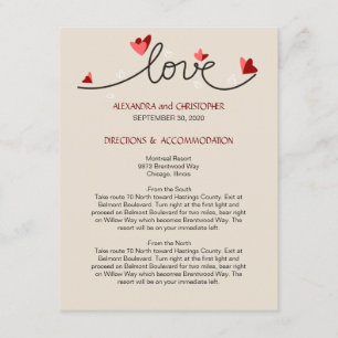 In Love Simple Elegant Text Directions Enclosure Card