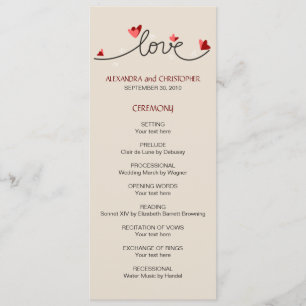 In Love Simple Elegant Text Wedding Program