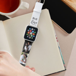 In Love Since   Personalized 3 Photo Apple Watch Band