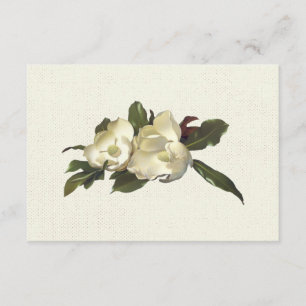 In Love - Vintage Magnolia Flowers Wedding RSVP Card
