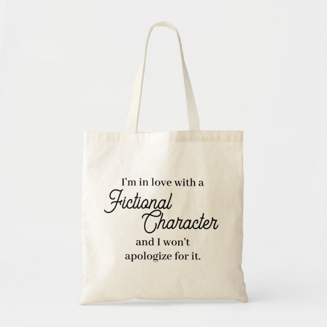 In Love With a Fictional Character Tote Bag (Front)