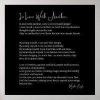 In love with another love poem poster wall art