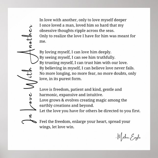 In love with another love poem poster wall art  (Front)