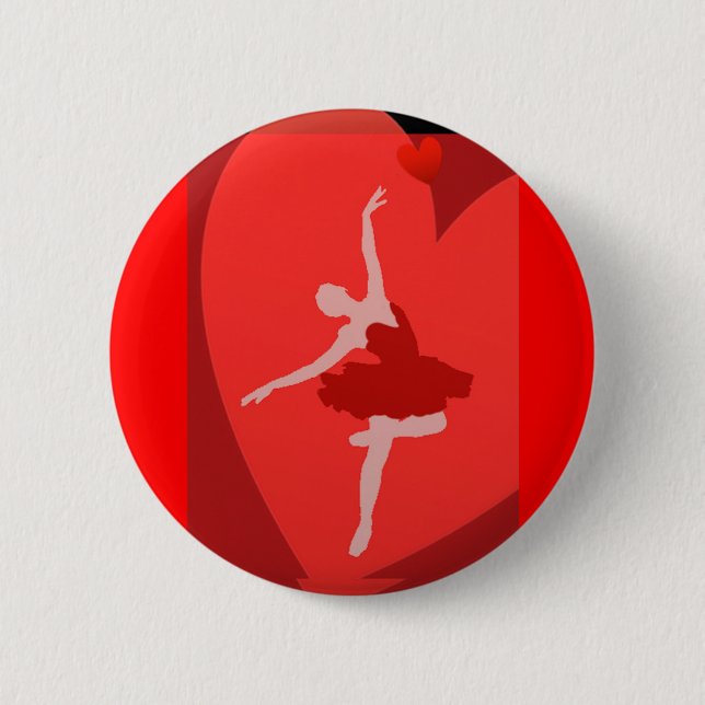 In Love With Ballet 2 Inch Round Button (Front)