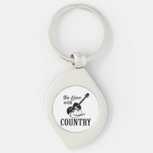 In love with country keychain
