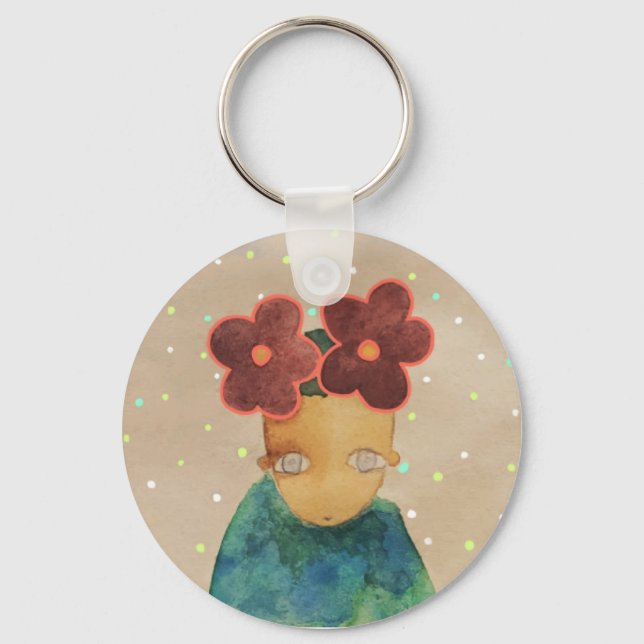 In love with flowers  keychain (Front)