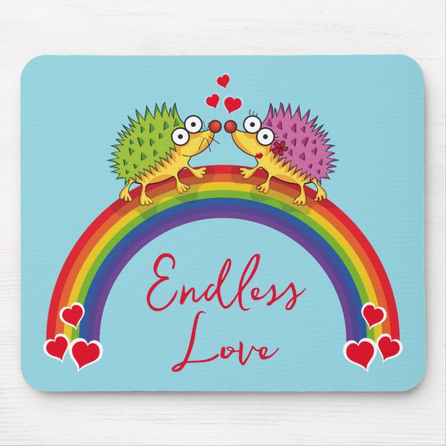 In love with hedgehogs from Lindos. Hedgehog, Mouse Pad (Front)