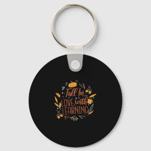 In Love With Learning Autumn Teacher Fall Keychain