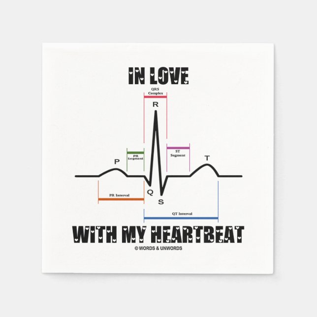 In Love With My Heartbeat Electrocardiogram ECG Napkin (Front)