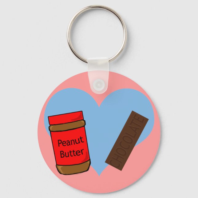 In love with Peanut Butter and Chocolate Keychain (Front)