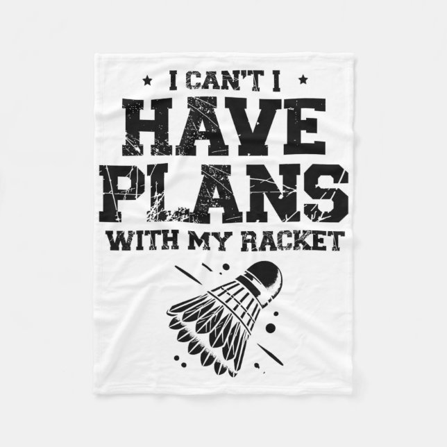 In Love With Shuttle Badminton Player Shuttle Rack Fleece Blanket (Front)