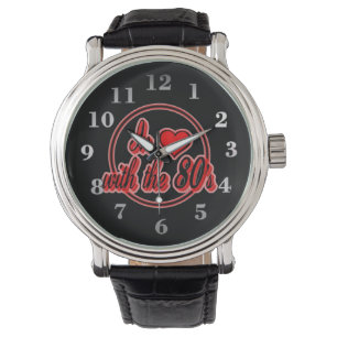 In Love With The 80's Retro Red Logo Wrist Watch