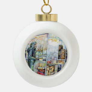 In Love with Trouble, And In Trouble with Love Ceramic Ball Christmas Ornament