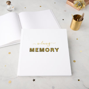 In Loving MEMORY 12" Sqr Foil Guest Book - White