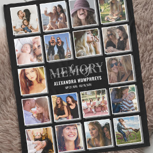 In Loving Memory 18 Photo Memorial Fleece Blanket