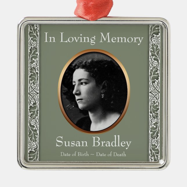 In Loving Memory 1 Custom Photo Memorial Ornament (Front)