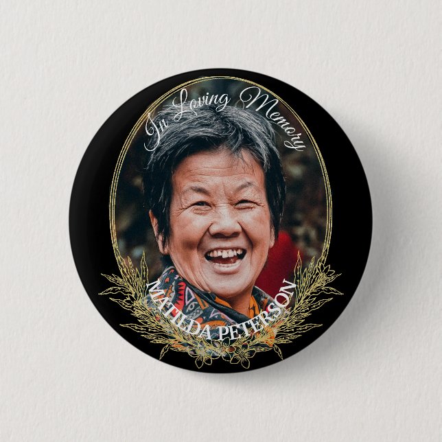 In Loving Memory 1 Photo Funeral 2 Inch Round Button (Front)