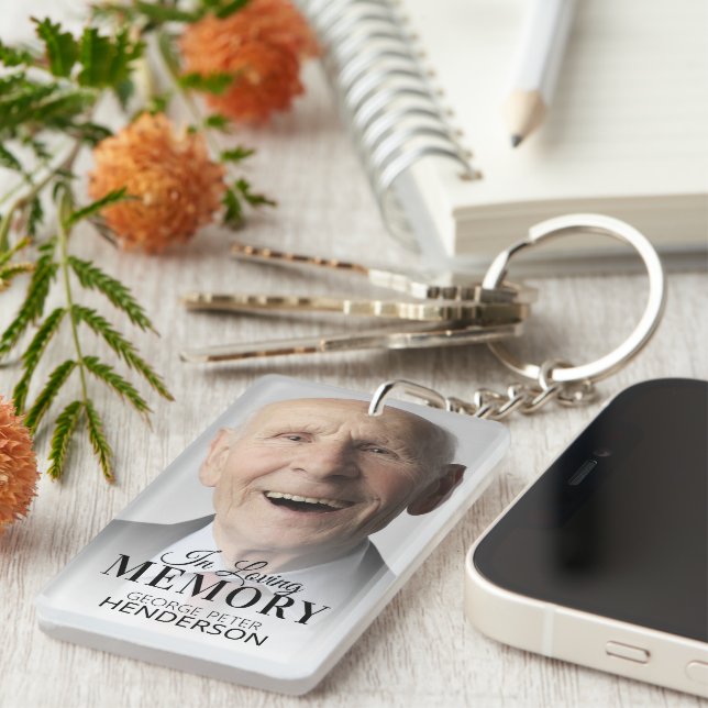 In Loving Memory 2 Photo Memorial Keychain (Front Right)