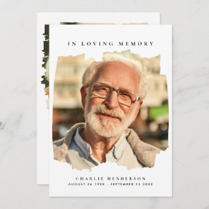 In Loving Memory 2-Photo Modern Funeral Thank You Card
