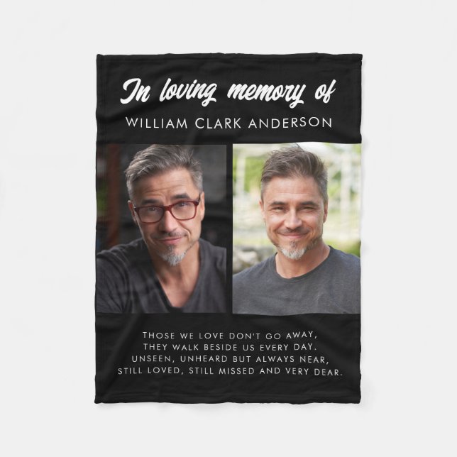 In Loving Memory 2 Photo Poem Tribute Blanket (Front)