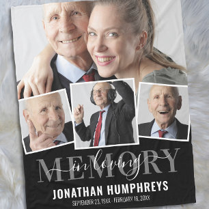 In Loving Memory 4 Photo Memorial Fleece Blanket