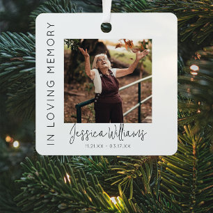 In Loving Memory   5 Photo Collage   Memorial Metal Ornament